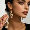 Glamorous Golden Music Symbol Dangle Earrings Unique Delicate Fashion Jewelry Accessory for Music Lovers