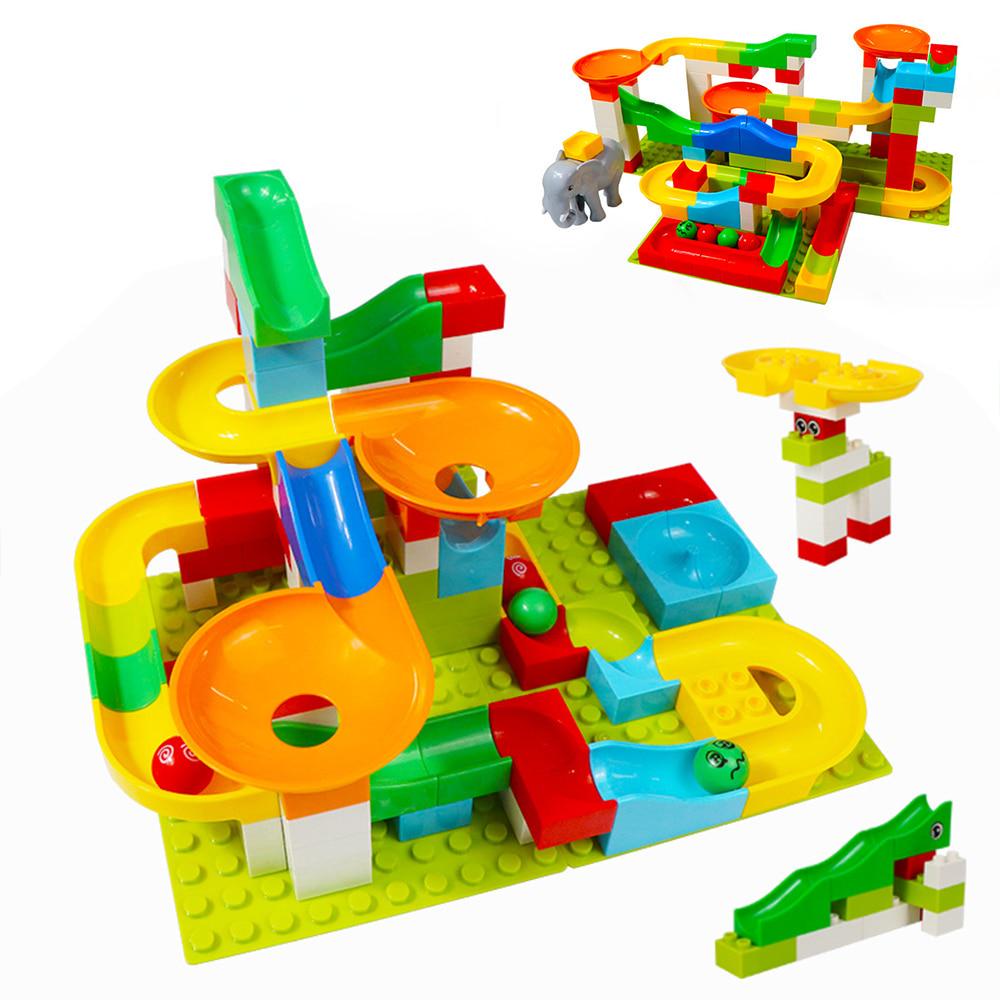 104 Stück Fun Lock Duplo Marble Race Run Maze Ball Track Baubausteine ​​Lernspielzeug