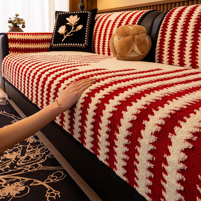 Herbst- und Winterplüsch-Sofakissen, verdickt, rutschfest, einfaches Sofasitzkissen, hochwertiger Stoff, Sitzkissenbezugstoff