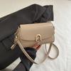 New summer solid color simple and fashionable women's handbag versatile single shoulder oblique span solid color women's small square bag