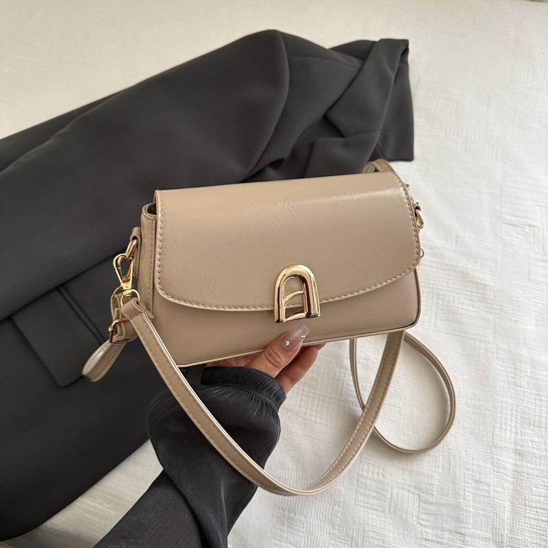 New summer solid color simple and fashionable women's handbag versatile single shoulder oblique span solid color women's small square bag