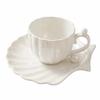 Creative Gradient Pearl Shell Coffee Cup and Saucer Set Ceramic Tea Cup for Home Afternoon Tea Couple Cups Gradient Blue Pink 2-Piece Set