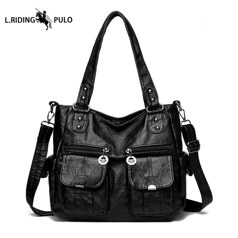 Elegante Borsa a Spalla da Donna, Stile Europeo e Americano, Grande Capacità, Pelle Morbida, Borsa da Donna, Borsa a Tracolla Tote, Borsa a Mano Nuovo Stile