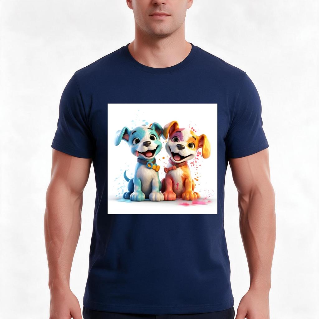 Twin Puppies Tshirt Summer Casual Cotton Tee Oversized Streetwear Tops Vintage Graphic Print Loose Fit Short Sleeve