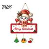 Christmas Wooden Hanging Ornaments Winter Sign, Elk Snowman Decorative Plaque, Sign Door for Holiday Party Home Decor Rustic