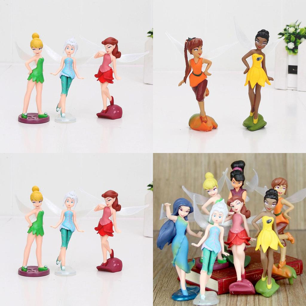 Charming 7 Pcs Tinkerbell Tinker Bell Fairy Action Figures For Kids With Stands