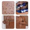 Zipper Cosmetic Storage Bag Multi Pocket Makeup Pouch Men Leather Wash Bag  Business Trips