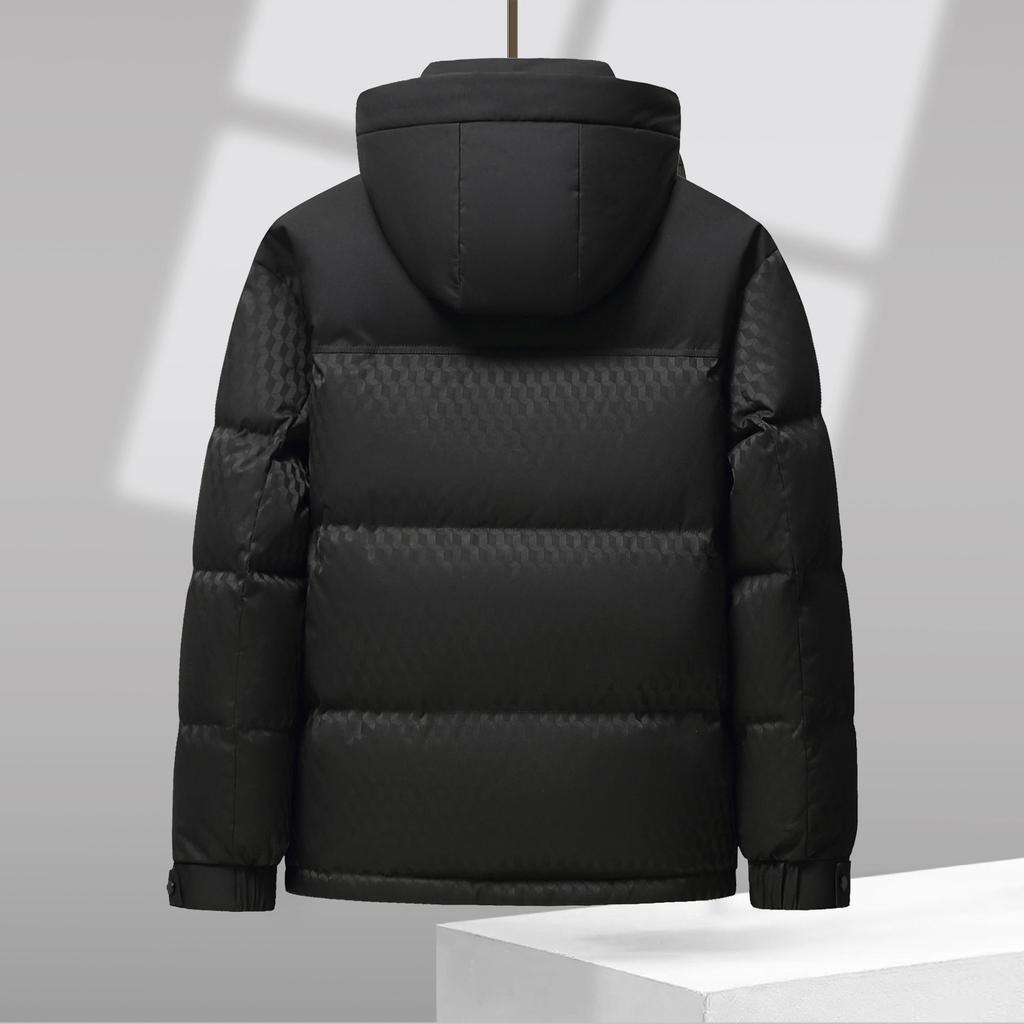 Men's Casual Hooded Patchwork Down Jacket (90% Down) - Winter 2025 Collection