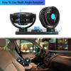 Summer Neck Cooler Fan Dual Head 360° USB Car Fan Adjustable Seat Clip Cooling Fan for Office Home Vehicle Heat Wave Solution