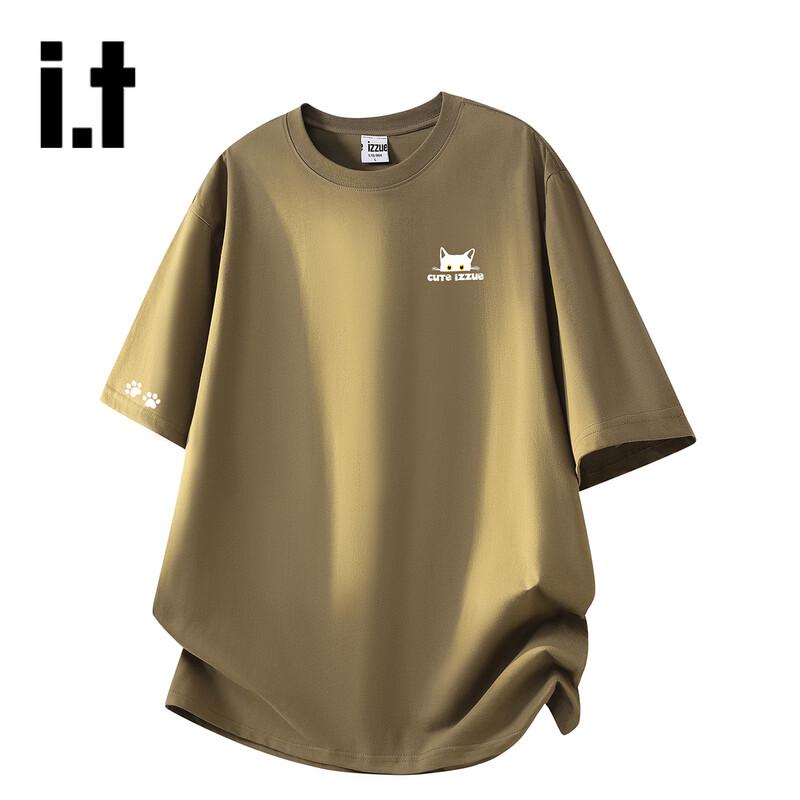 izzue i.t Unisex Loose Fit Printed Cotton T-Shirt L