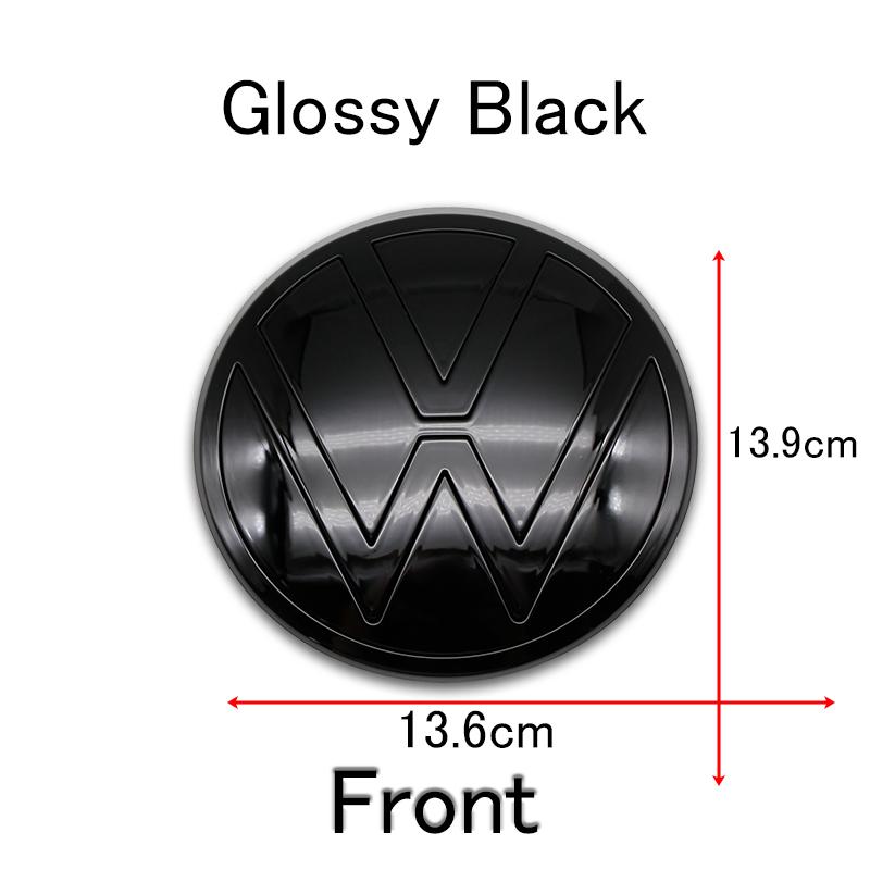 FD06-Valve Stems Caps For Volkswagen Polo 2019 2020 2021 2022 2023 2024 1Pc 139mm 110mm Car Logo Front Bonnet Hood Rear Trunk Emblem