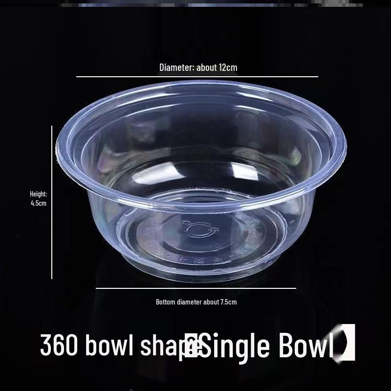 ZISIZ Disposable Transparent Plastic Bowls