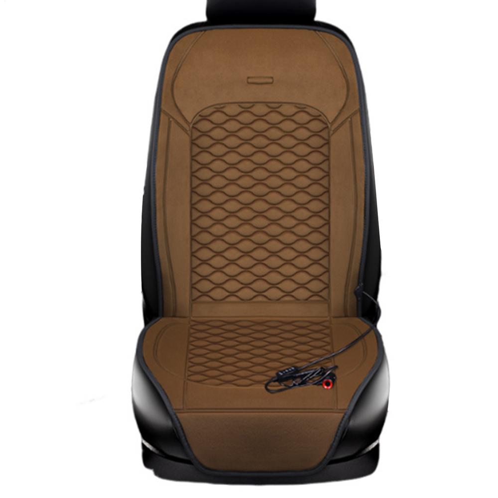 

Подогреваемый чехол для сиденья автомобиля, быстрый нагрев, чехол для переднего сиденья автомобиля с подогревом, быстрый нагрев, подогрев сиденья, подушка для сиденья автомобиля для внедорожника, грузовика, автомобиля коричневый