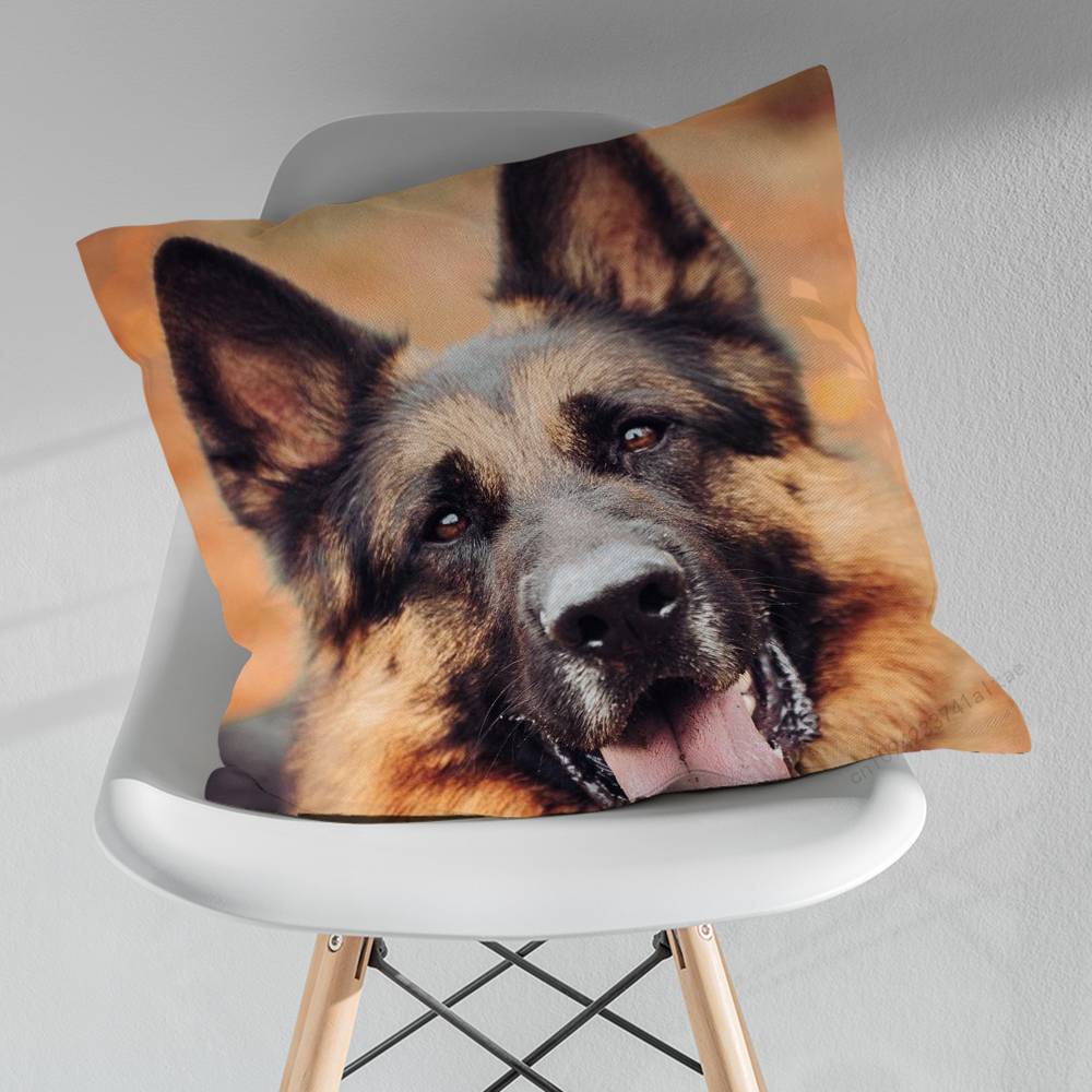 German Shepherd Dogs Various Sizes Square Pillow Case For Car Home Bedchamber Decor Birthday Gift
