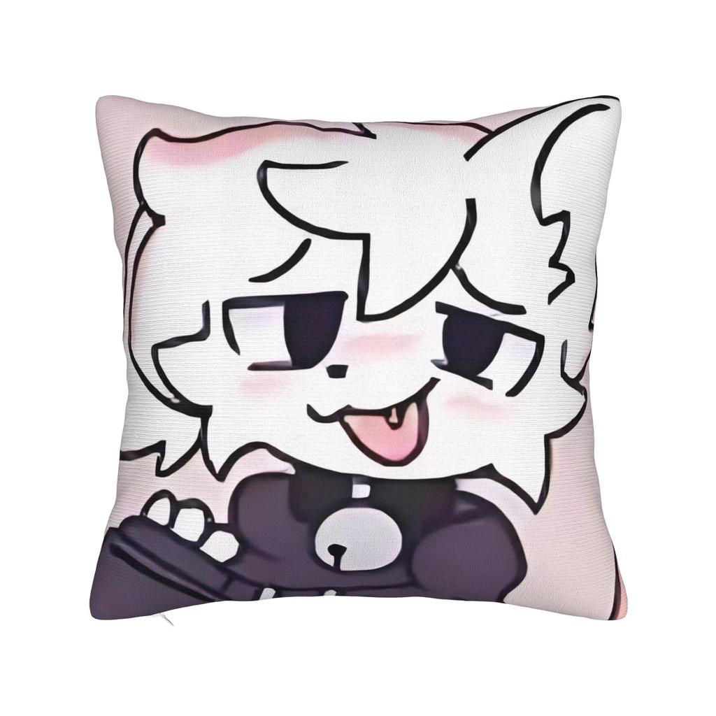 Boykisser Square Pillow Case Cat Cushion Cover Custom Zippered Decor Pillowcase for Car 18"