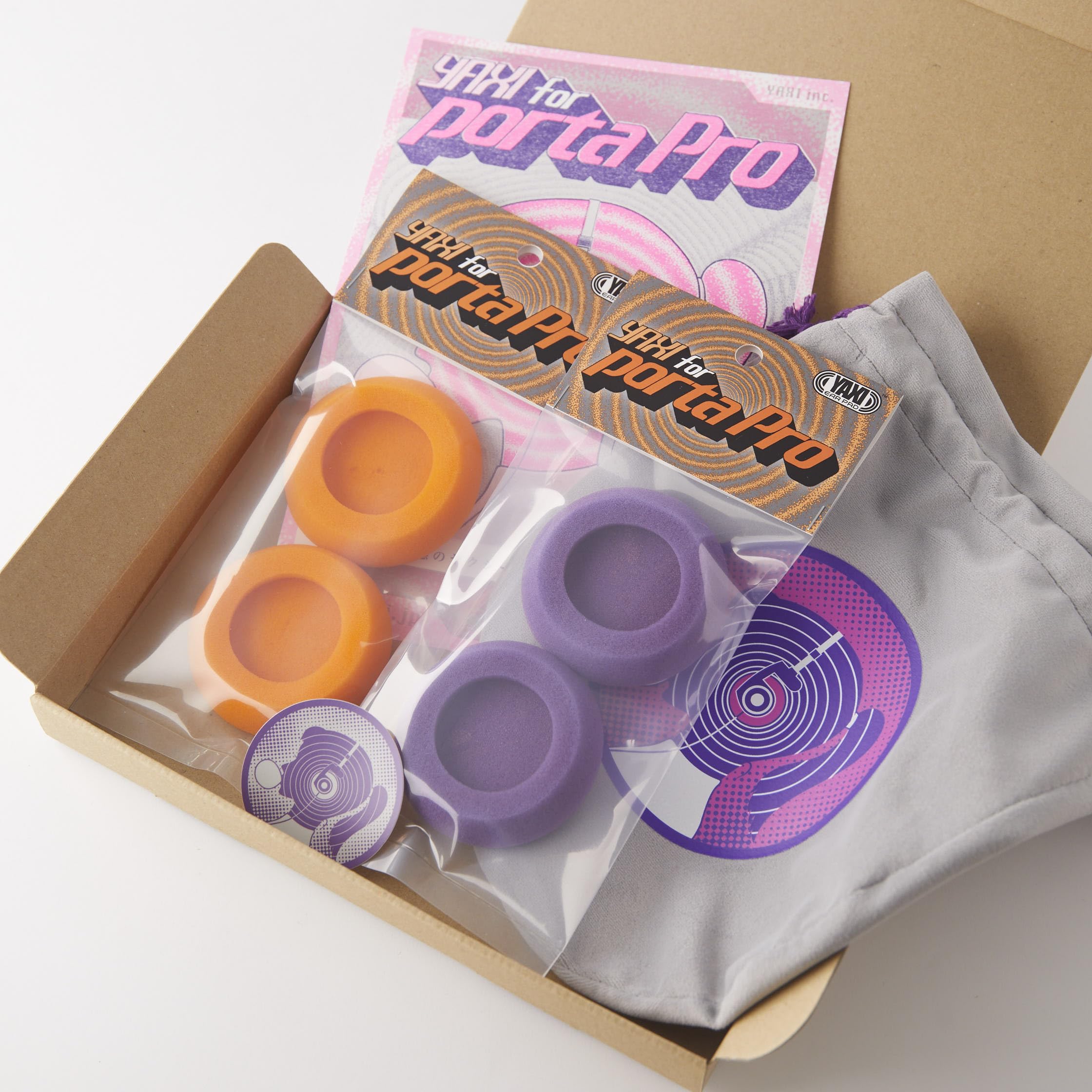 YAXI Earpads for Koss PORTAPRO 2 Pairs Plus Pouch Orange Purple
