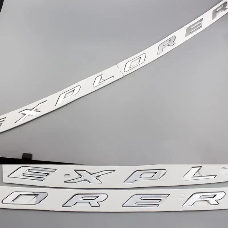 כרום שחור 3D ABS אותיות EXPLORER מכונית מכסה מנוע קדמי תג סמל CFGJX5 מדבקה אביזרי עיצוב רכב