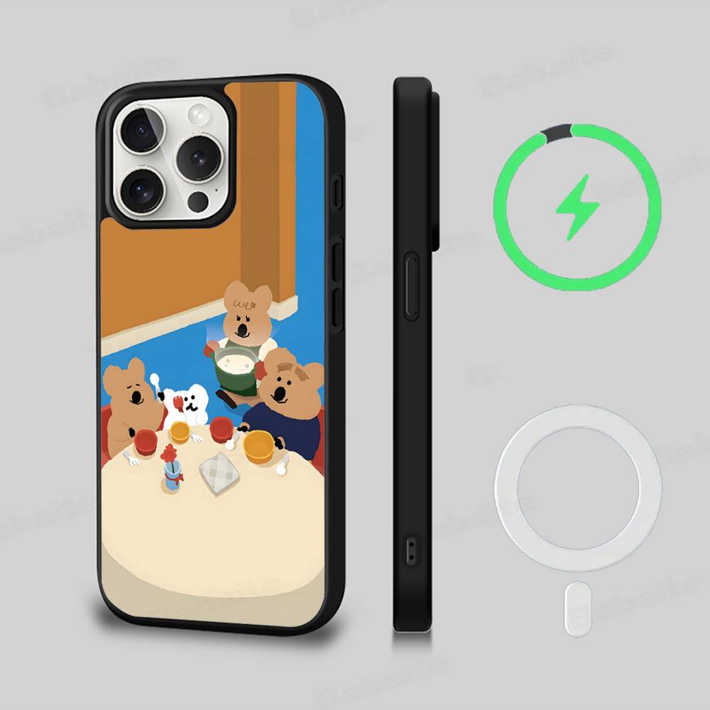 Cute Bear Quokkas Magsafe Phone Case For IPhone 16 15 14 13 12 11 17 Pro Max Plus Magnetic Wireless Cover