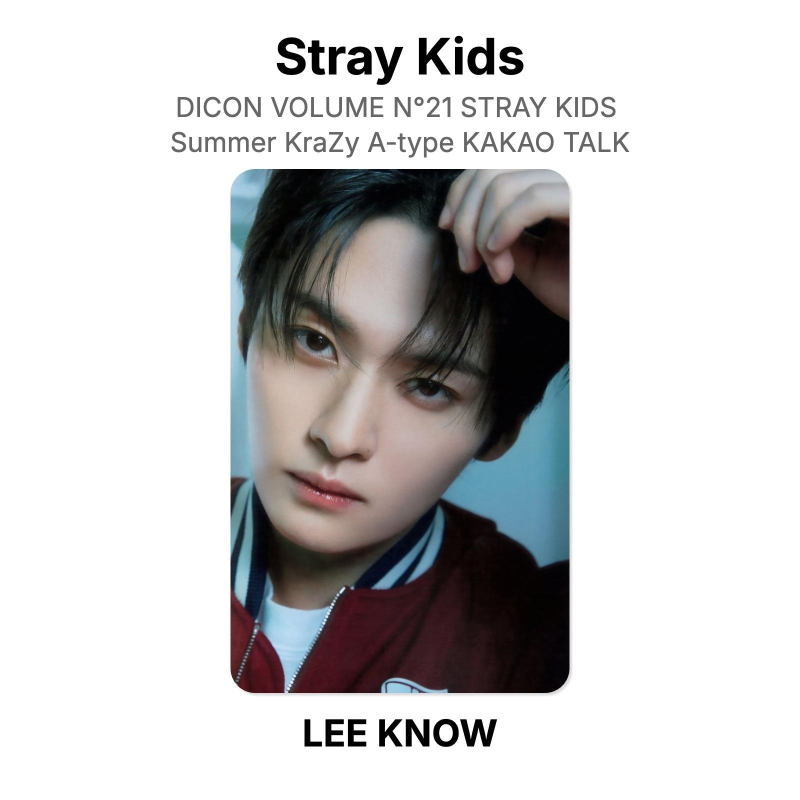 Stray Kids LEE KNOW DICON VOLUME N21 STRAY KIDS : Summer KraZy A-type KAKAO TALK Official Photocard LEE KNOW
