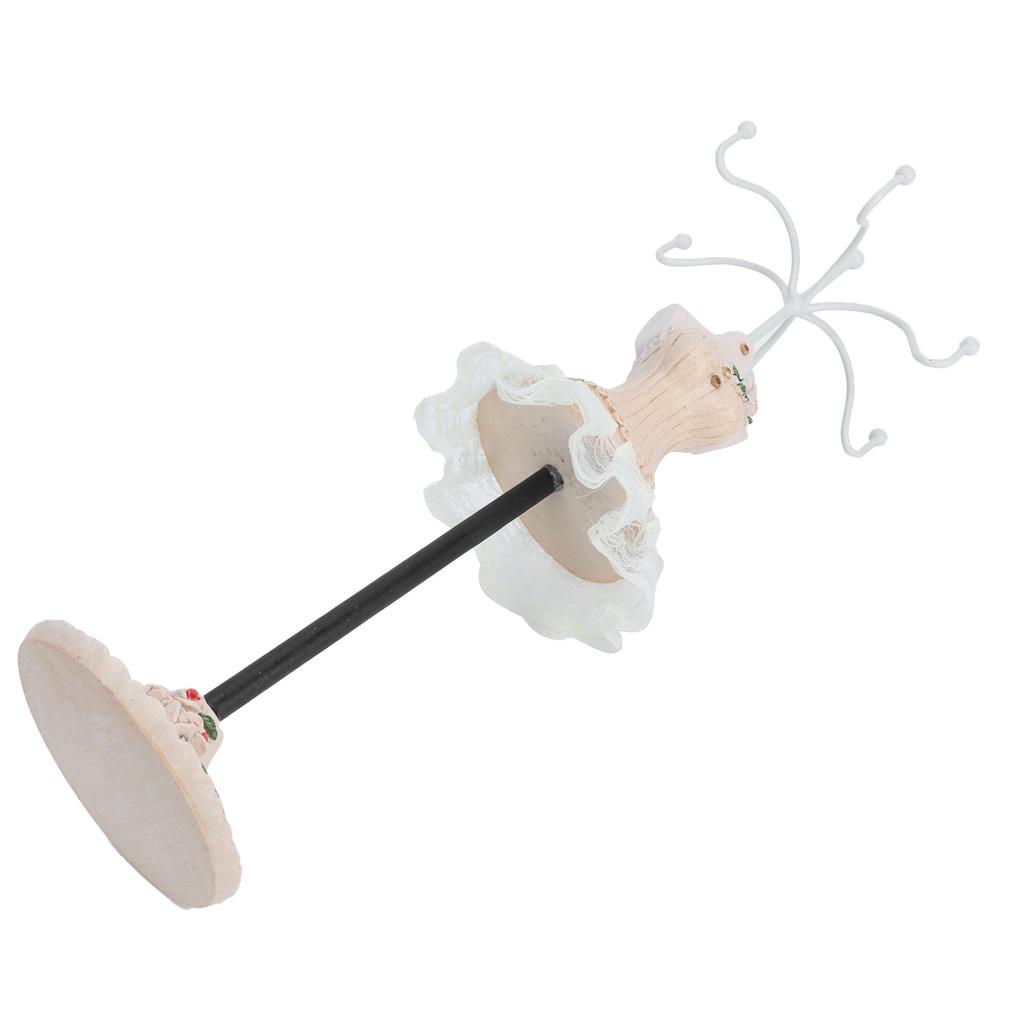 Jewelry Stand Display Earrings Necklace Storage Polyresin Doll Holder with Rotatable