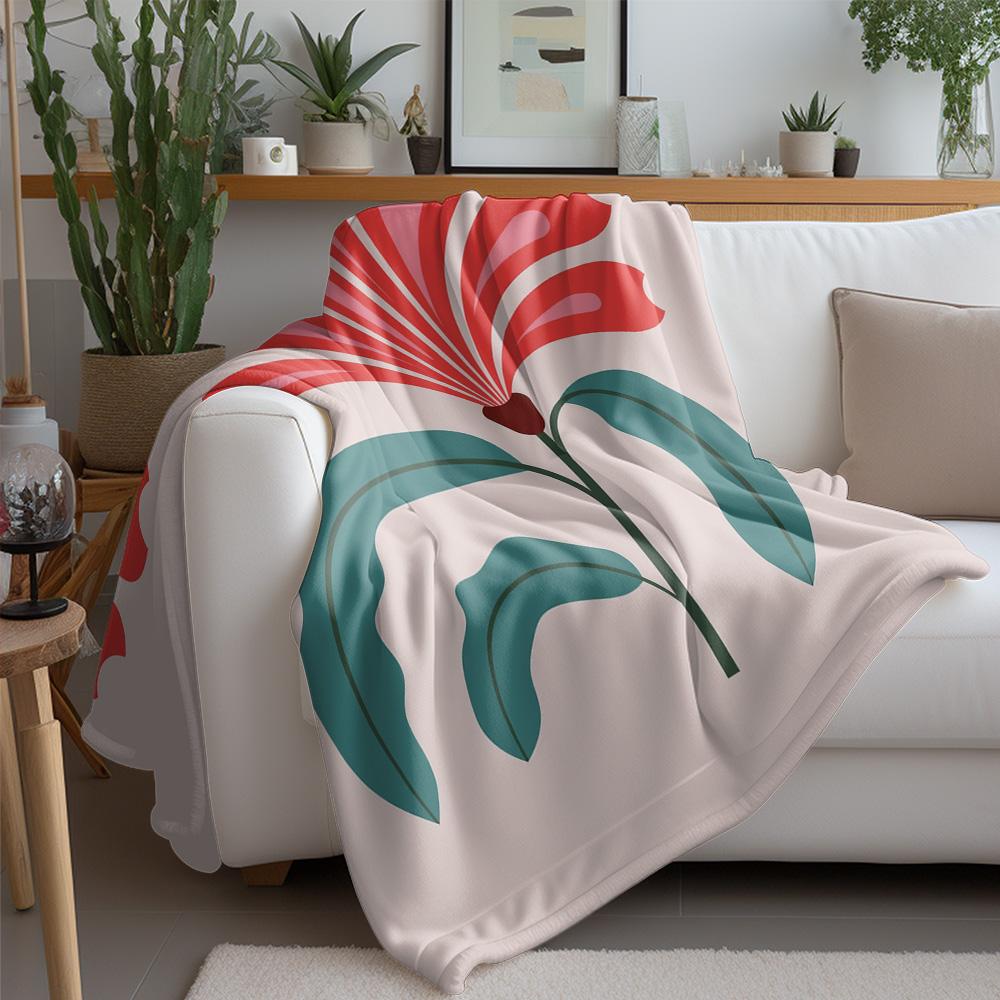 Vibrant Floral Design Throw Blanket Decorative Bed Sofa Cover for Women Teens Gift