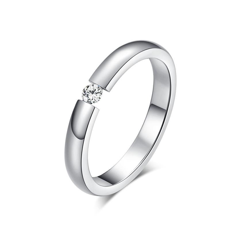 Engagement Ring for Women Stainless Steel Silver Color Gold Color Finger Girl Gift US Size 5 6 7 8 9 10