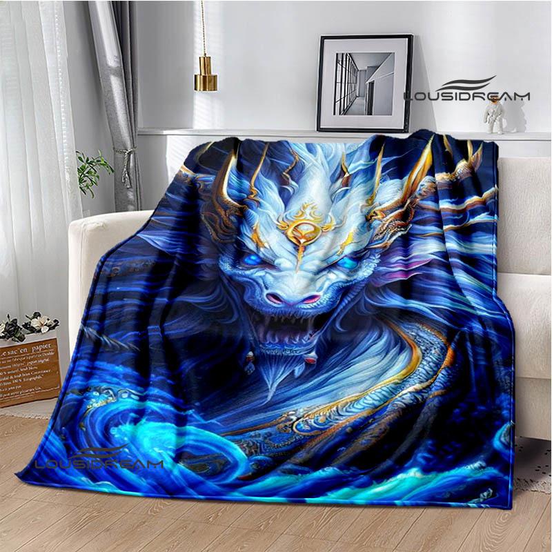 3D Retro dragon Printed blanket Flannel Warm blankets Soft and comfortable blanket bed linings cubre cama Birthday Gift