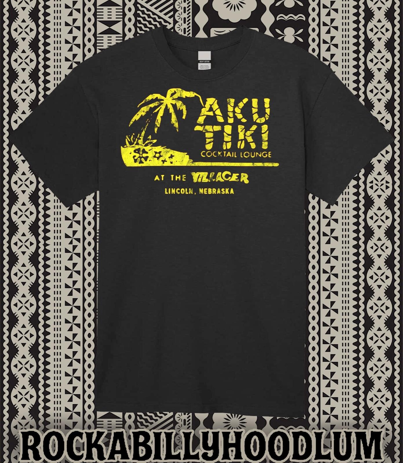 Retro Tiki Art Tee T Shirt Mug Bar Restaurant Aku Tiki The Villager Nebraska M