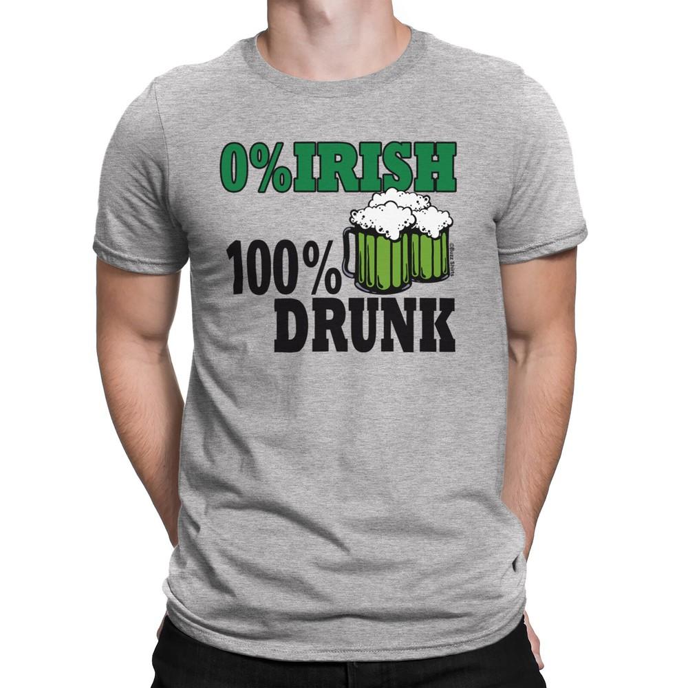 

0 IRISH 100 DRUNK Mens T-Shirt Funny Ireland St Patricks Day Leprechaun 4XL