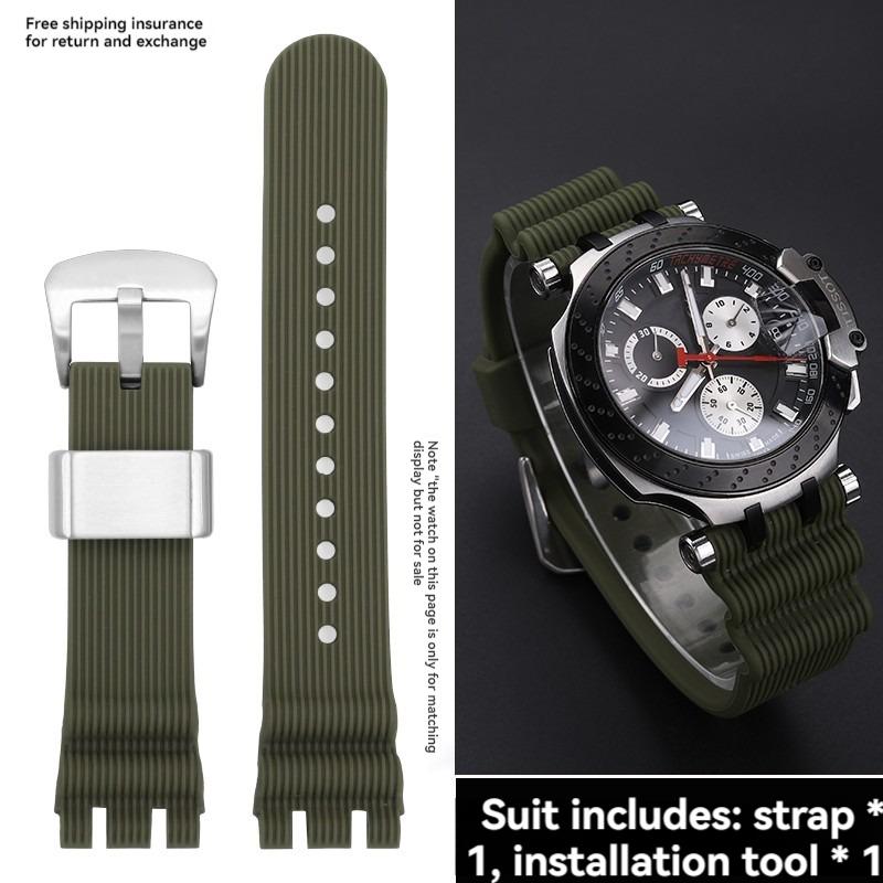 For Tissot Racing Series T115 Silicone Stainless Steel Buckle T115.417 Watch Band Men's Watch Accessories 22mm Waterproof Strap
