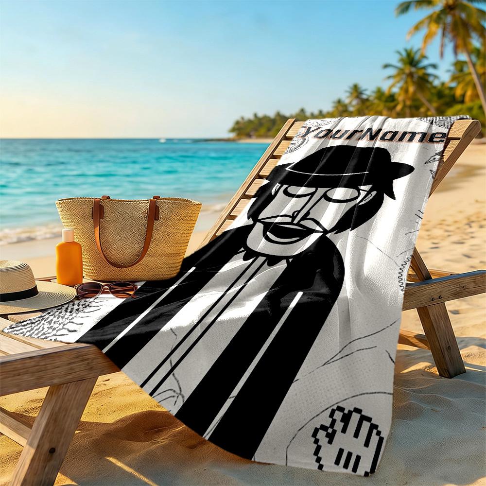 Incredibox Kişiselleştirilebilir İsim Plaj Havlusu Yüksek Emicilik & Hızlı Kuruma Seyahat, Yoga, Kamp ve Yüzme İçin Mükemmel