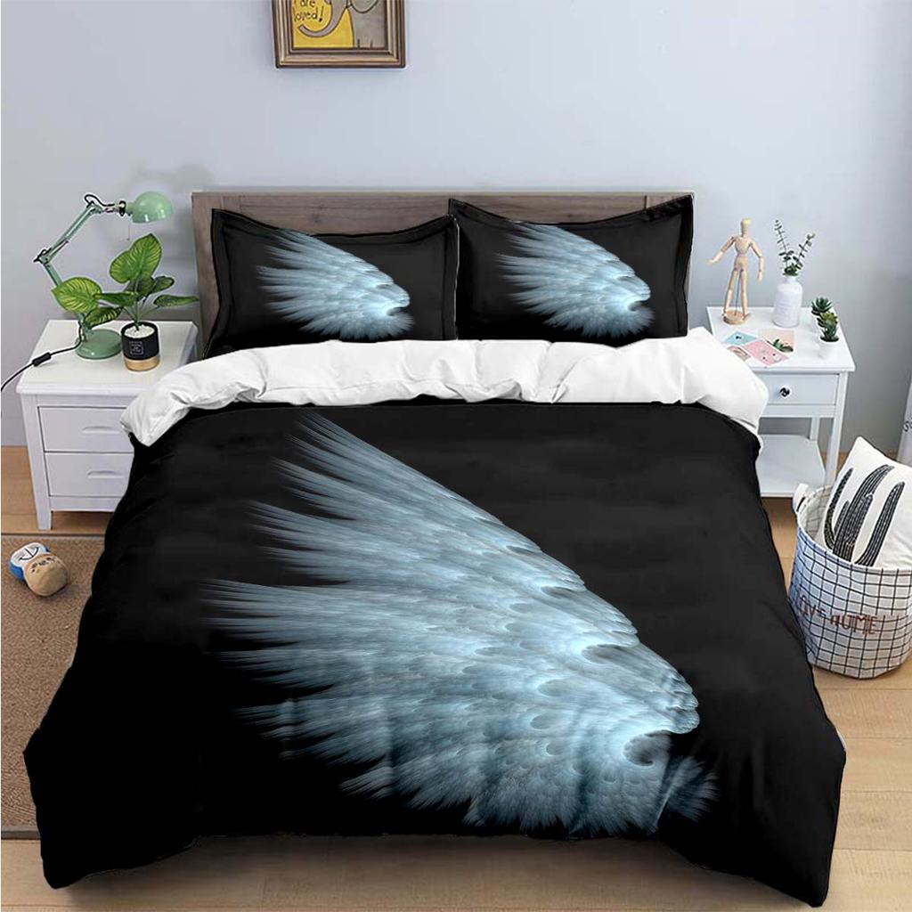 Comforter Exquisite Angel Wings Printed Bedding Sets Exquisite Set Bed Comforter Set Bedding Set Luxury Birthday Gift