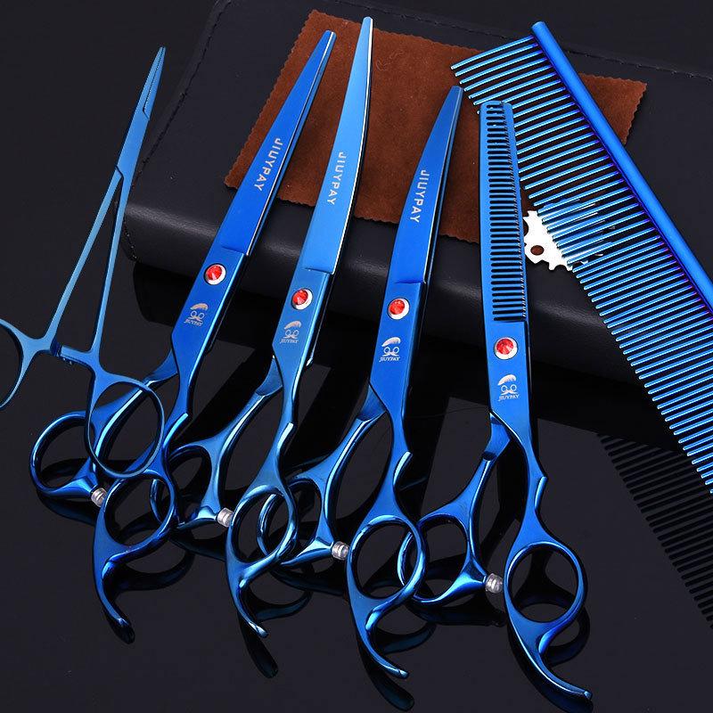 Pet Grooming Curved Scissors Set, Large 7.0 Inch, Colorful Beauty Scissors