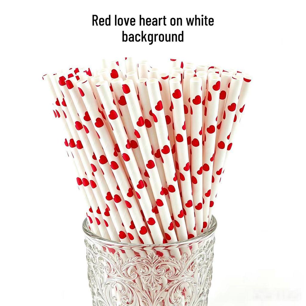 Individually Wrapped Biodegradable Striped Paper Straws