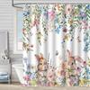 Easter Rabbit Waterproof And Mildew-Proof Polyester Bathroom Shower Curtain Shower Curtain Partition Curtain Free Of Punching