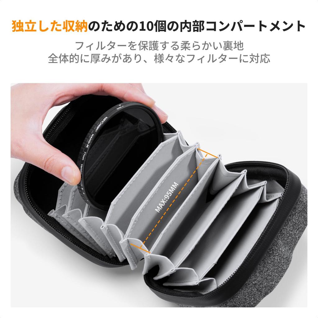 Concept Filter Holds 10 Fits Filters up to 95mm in Circular Filter Filter Lens EVA Abrasion Shockproof K&F Case, Filters, Diameter, Case, Camera/DSLR