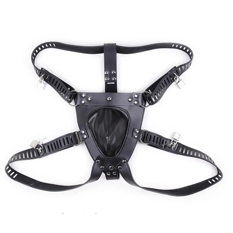 BDSM Bondage Sexy Costume Sex Toys Slave Training Leather Sub Lock Underwear Chastity Pants