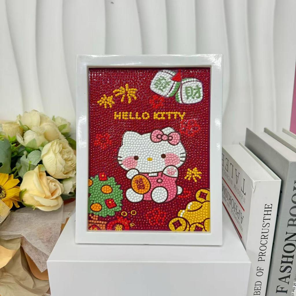 Children'S Diamond Painting Framed Handmade Diy Material Bag Sanrio Diamond Paste Painting Concentration Toy
