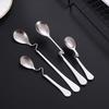4pcs Curved Handle Coffee Spoon Set Stainless Steel Teaspoons Polished Mixing Spoon  Cafe Supplies