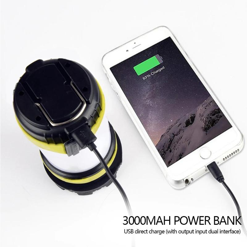 Camp Lamp LED Camping Light USB Rechargeable Flashlight Dimmable Spotlight Work Light Waterproof Searchlight Emergency Lantern
