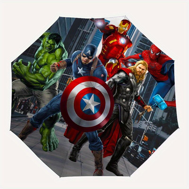Disney Avengers, Super-héros, Bandes dessinées Parapluie de Haute Qualité, Design Pliant à Huit Nervures, Ouverture et Fermeture Automatiques, Petit, Élégant et Prati