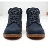 Men's Classic British Style Ankle Boots Non-Slip Rubber Sole Casual Work Boots Brand Male Footwear Blue Black Plus Size 45
