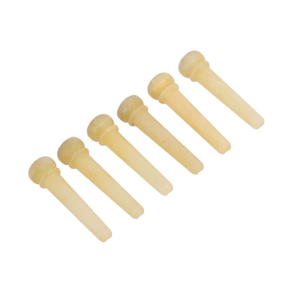 6Pcs Guitar Pegs Simple Replacement Excellent Workmanship Natural Colors Guitar Bridge Pins for Folk Guitar Ukulele(BF
