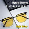 Fashion Square Frame HD Night Vision Myopia Glasses Neutral Classic Large Frame Glasses Anti-Glare Night Vision Glasses -4.0