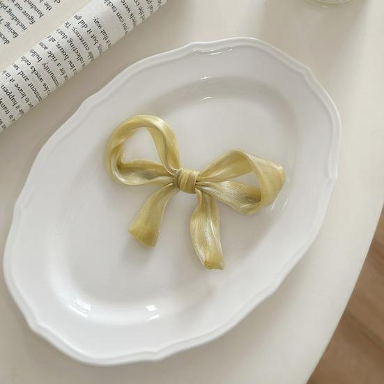 Mädchen Haarspange Perlmutt Glanz Schleife Dekoration Rutschfestes Design Pony Seite Halbhochgesteckte Haarspange Haare