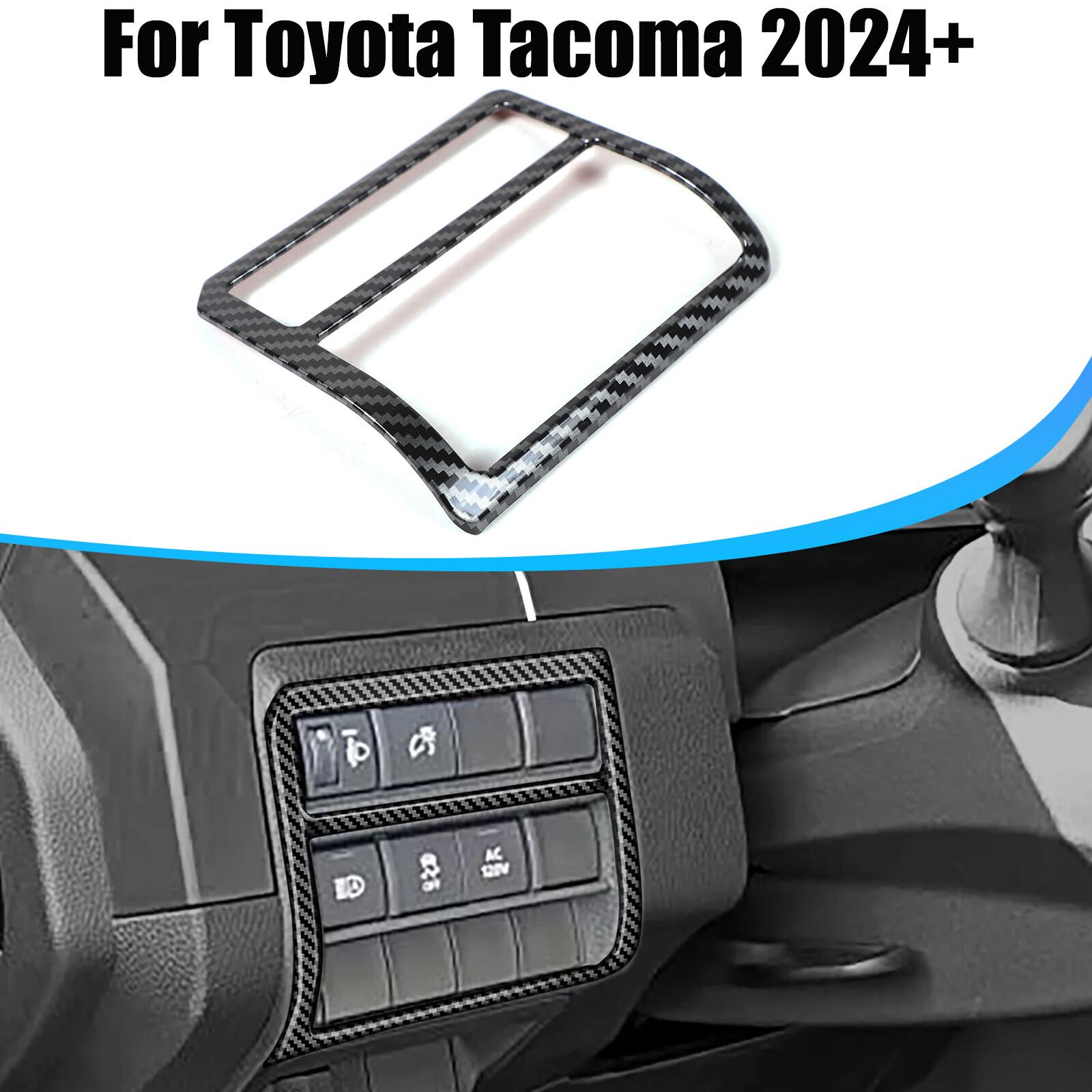 Carbon Fiber ABS Car Console Headlight Switch Cover Trim For Toyota Tacoma 2024+