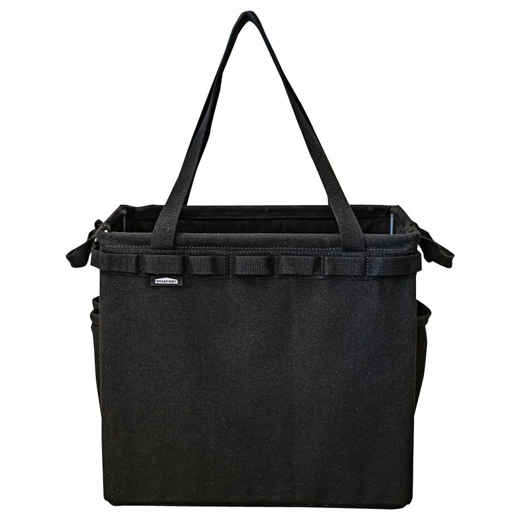 WHATNOT Storage Container Tool 360mm Wide x 250mm Deep x 320mm Bag, Canvas, High, OB-03-BK