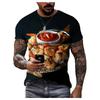 Summer Round Neck 3D Food Pattern Print Top Fashionable Casual Hip Hop Short Sleeved Men's T-shirts
