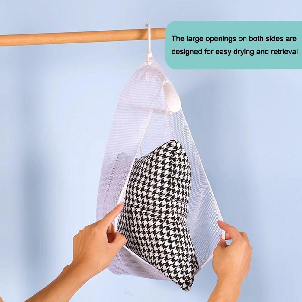 Portable Storage Pillow Drying Net Anti-dust Pillow/Doll Household Balcony Rack Mesh Breathable Clothes Drying Bag