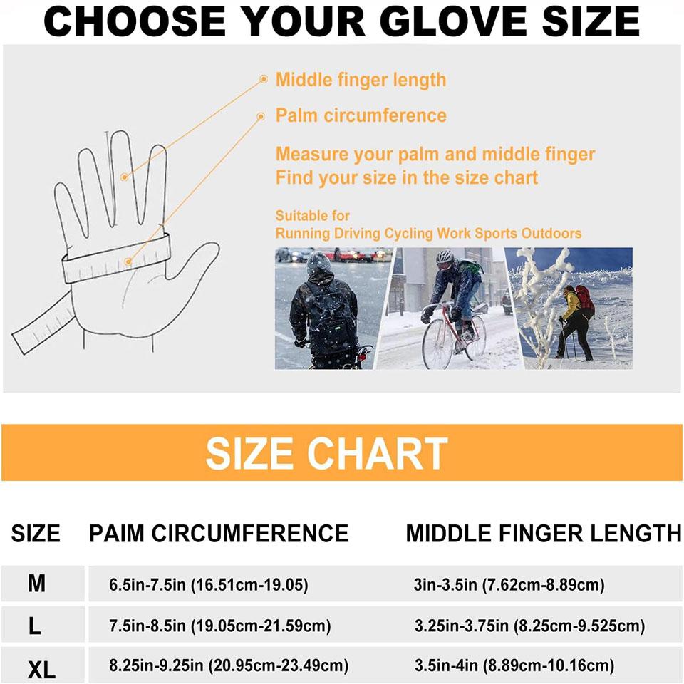 Winter Cycling Windproof Warm Gloves Waterproof Outdoor Bike Skiing Hiking Motorcycle Riding Gloves For Touch Screen Full Finger